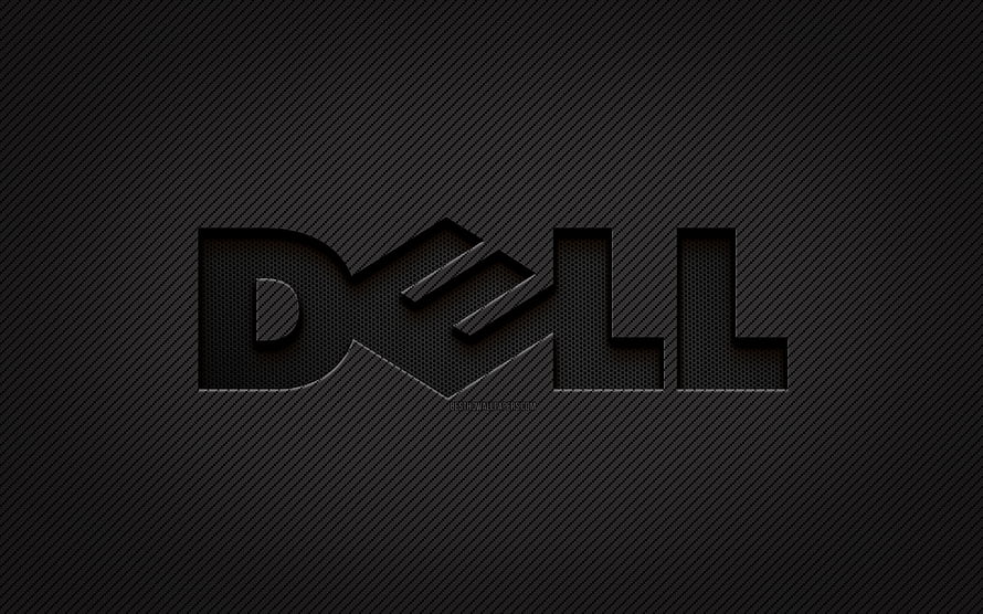 Dell Logo on Dark Carbon Fiber Texture Background HD wallpaper