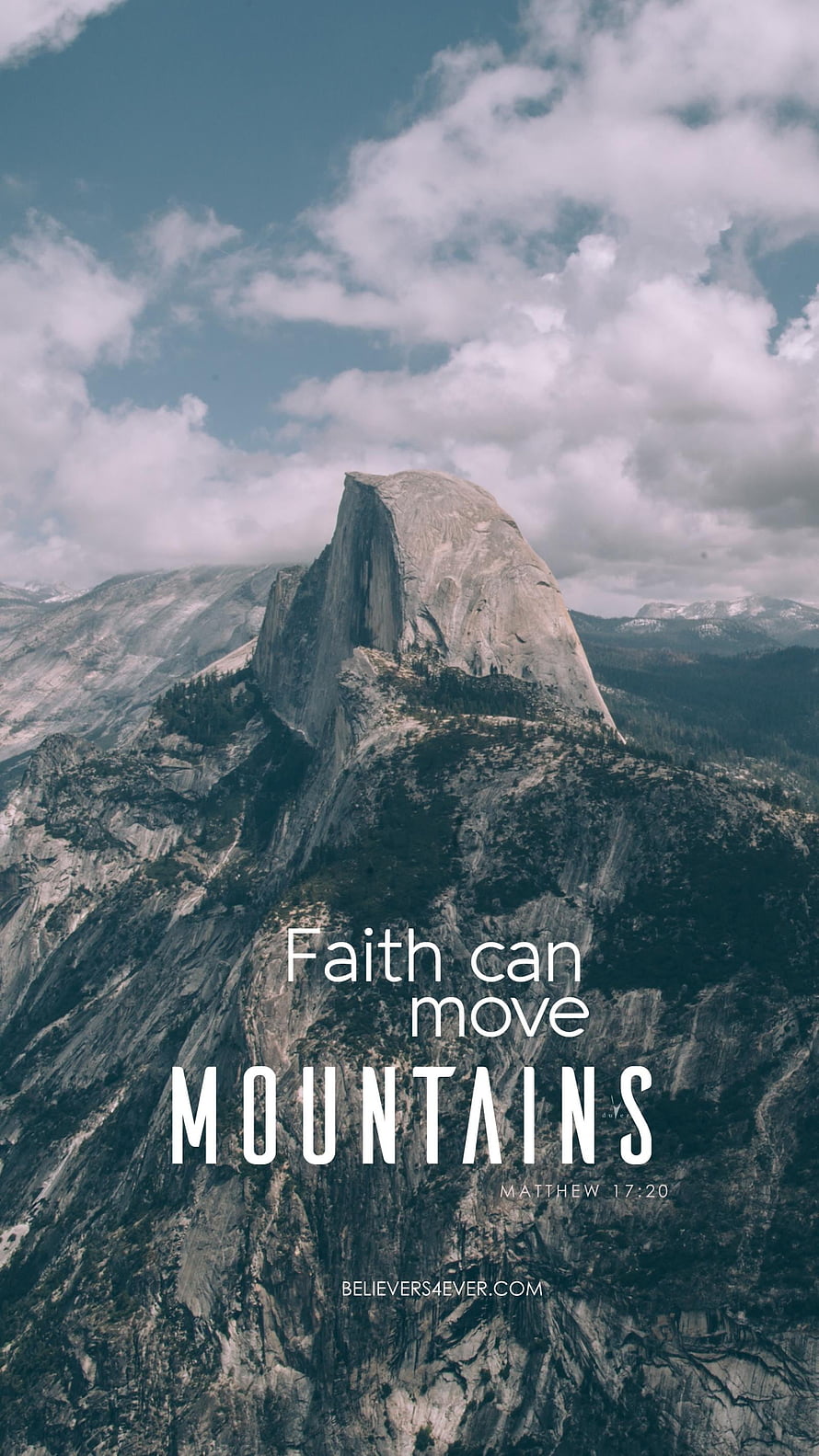 Half Dome Yosemite National Park inspirational faith quote wallpaper HD phone wallpaper