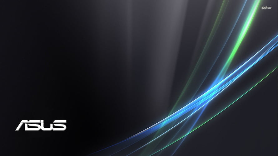 Asus Dark Abstract Light Streaks with Blue and Green Neon Glow HD wallpaper