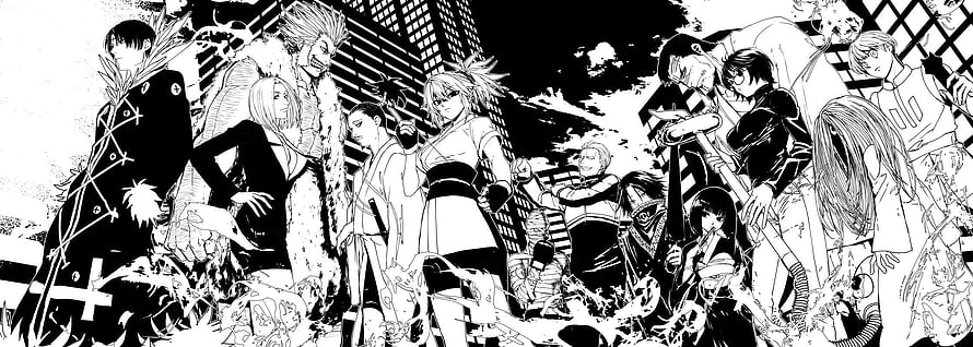 Hunter x Hunter Phantom Troupe Black and White Manga Character Group Illustration HD wallpaper