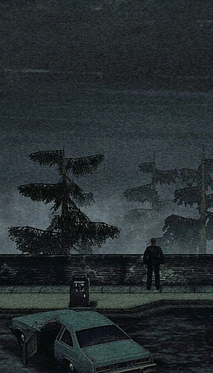 Silent Hill 2 James Sunderland Standing by Lake with Abandoned Car HD phone wallpaper