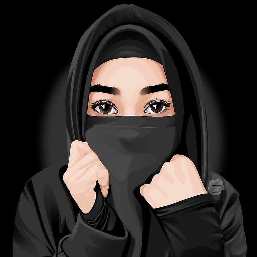Digital Art Portrait of a Woman in Black Niqab with Expressive Eyes, Niqab is love ideas in 2021. niqab, islamic girl, hijab cartoon, Cadar HD phone wallpaper