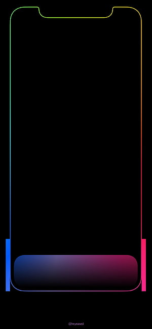 Minimalist Neon Gradient Phone Frame on Black Background HD phone wallpaper