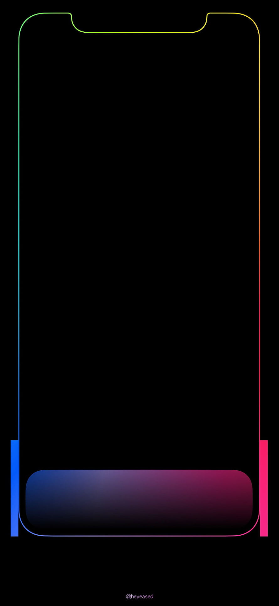 Minimalist Neon Gradient Phone Frame on Black Background HD phone wallpaper