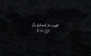 Inspirational Handwritten Quote on Dark Starry Night Sky Background HD wallpaper