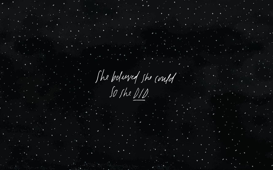 Inspirational Handwritten Quote on Dark Starry Night Sky Background HD wallpaper