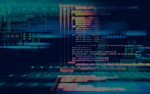 Abstract Digital Code Interface With Glowing Python Script And Circuit Board Patterns HD wallpaper