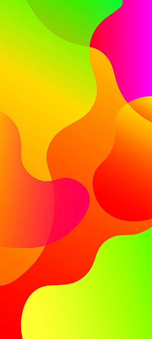 Vibrant Abstract Color Field with Flowing Organic Shapes in Warm Tones HD phone wallpaper