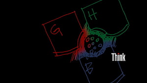 Lenovo ThinkPad Logo with Colorful Sketch Illustration on Black Background HD wallpaper