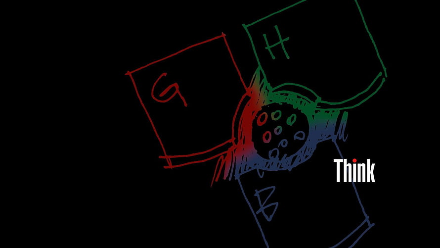 Lenovo ThinkPad Logo with Colorful Sketch Illustration on Black Background HD wallpaper