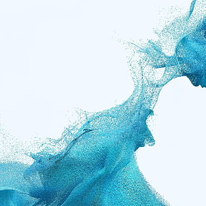 Abstract Blue Particle Wave Splash on White Background HD phone wallpaper