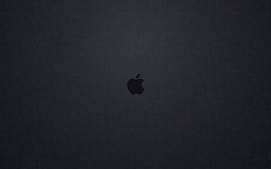 Minimalist Dark Apple Logo on Textured Fabric Background HD wallpaper