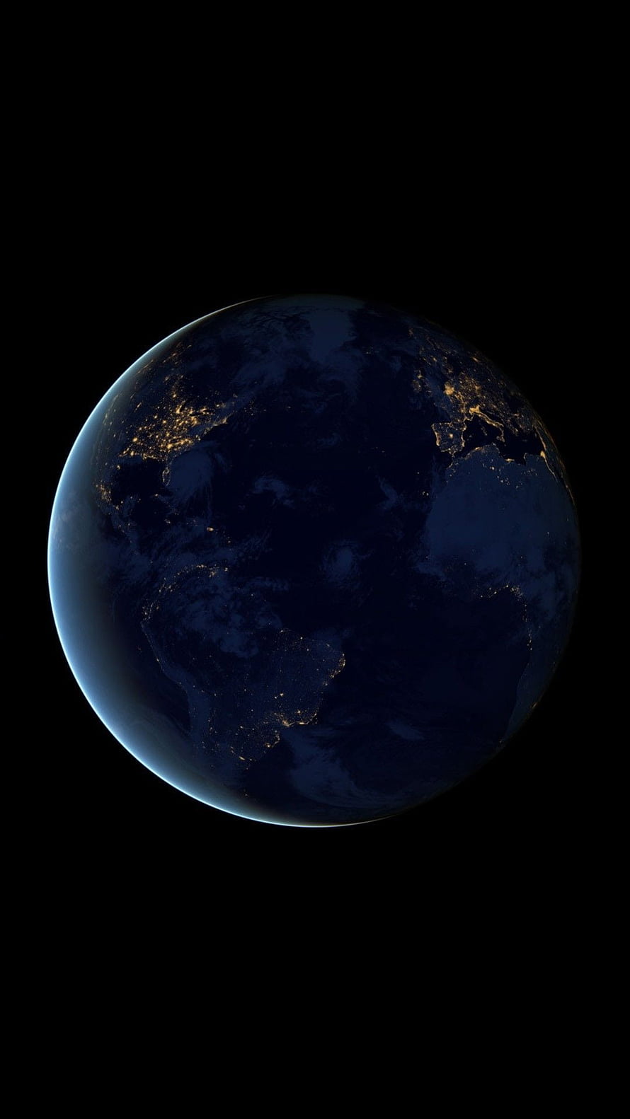 Planet Earth at Night with City Lights from Space HD phone wallpaper