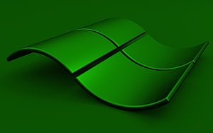 Monochromatic Green Microsoft Windows Logo 3D Render HD wallpaper