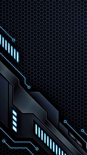 Futuristic Blue Neon Circuit Board With Hexagonal Grid Background HD phone wallpaper