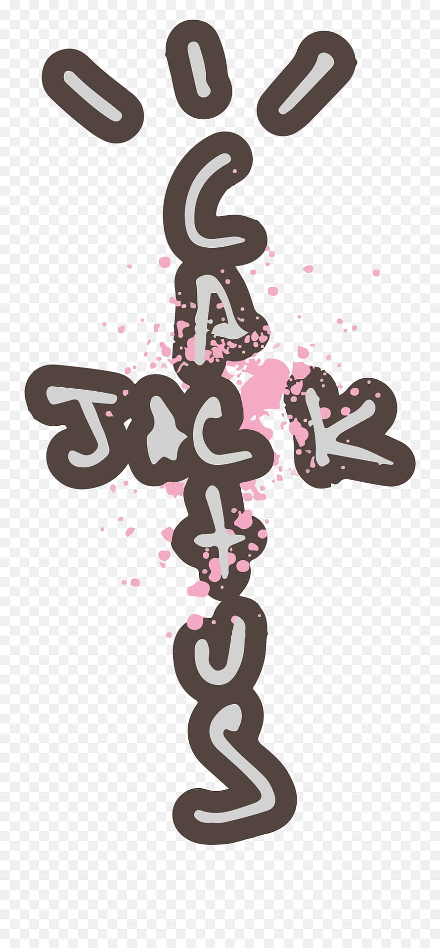 Cactus Jack Cross Logo with Pink Splatter on Transparent Background HD phone wallpaper
