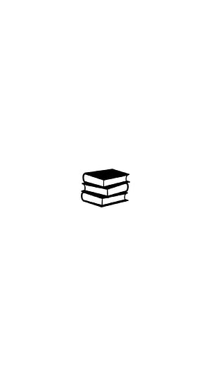 Minimalist Black and White Stacked Books Icon on Clean White Background HD phone wallpaper