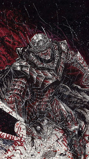 Guts Berserk Manga Dark Fantasy Warrior Illustration, Berserk, Berserk Guts HD phone wallpaper