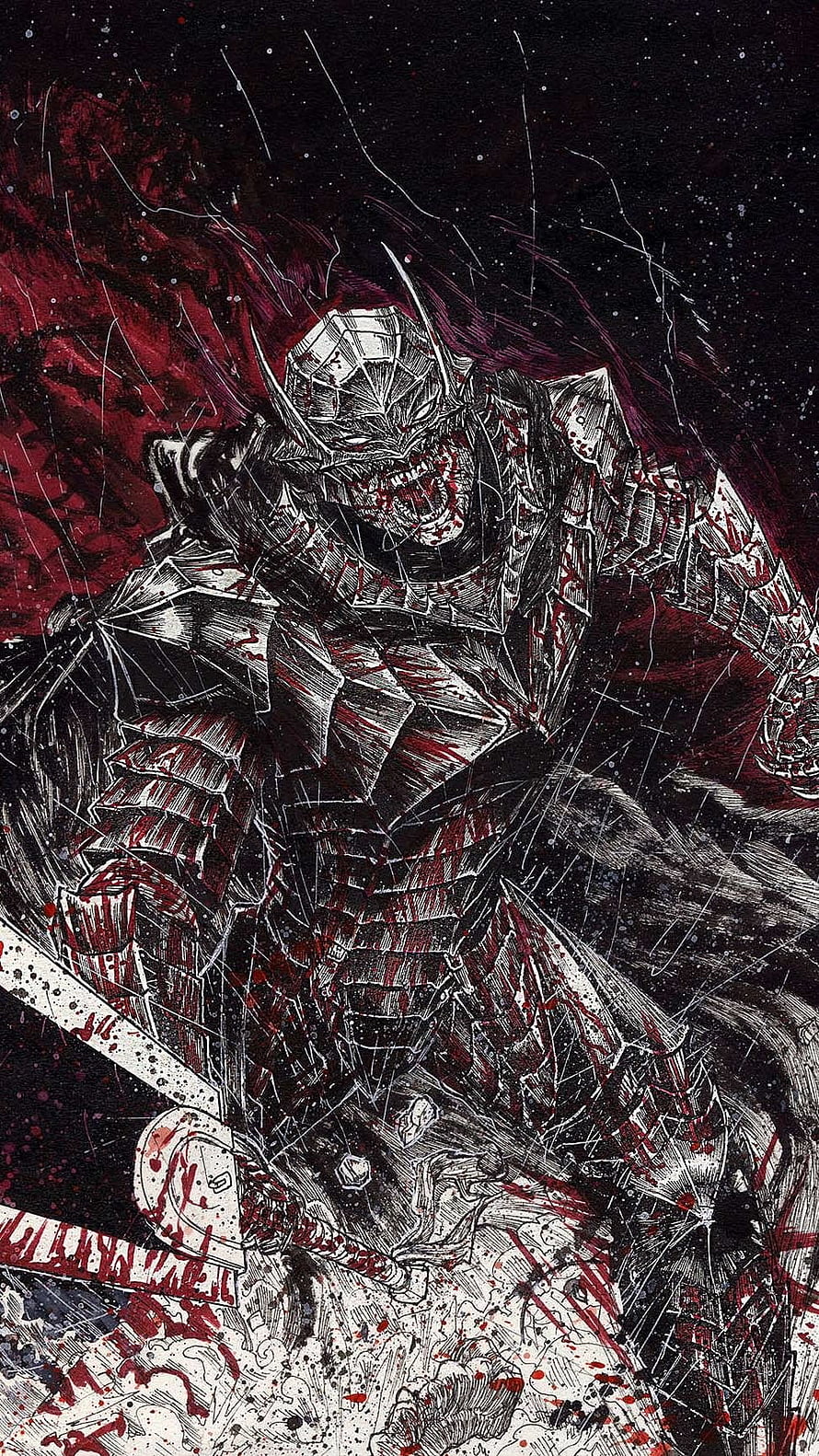 Guts Berserk Manga Dark Fantasy Warrior Illustration, Berserk, Berserk Guts HD phone wallpaper