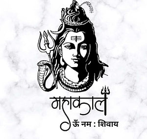 Mahakal Shiva Portrait With Trishul And Snake On Marble Background HD wallpaper