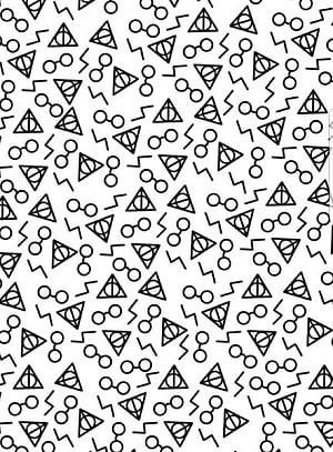 Harry Potter Triwizard Lightning Bolt and Glasses Line Art Pattern HD phone wallpaper