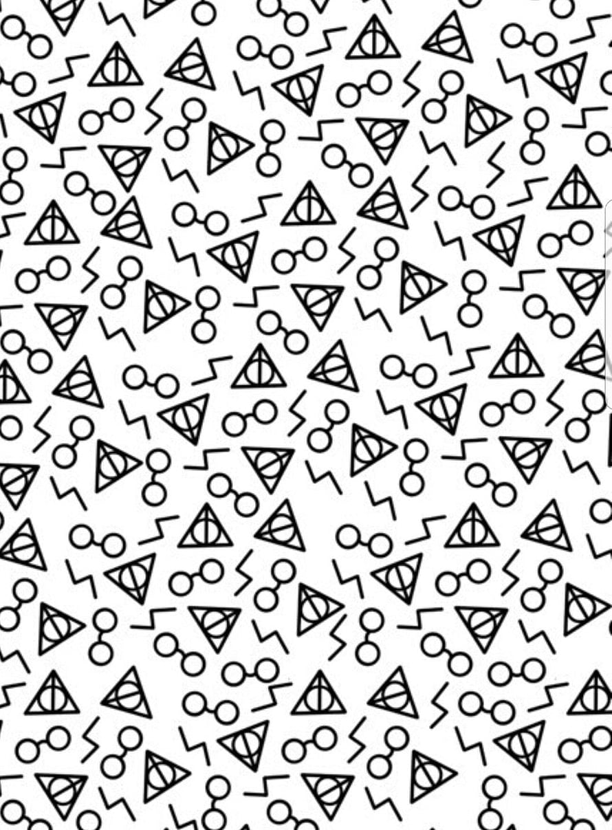 Harry Potter Triwizard Lightning Bolt and Glasses Line Art Pattern HD phone wallpaper