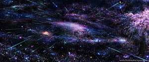 Stunning Cosmic Galaxy Wallpaper With Shooting Stars And Nebulae HD wallpaper