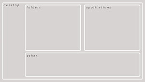 Minimalist Desktop Organization Chart with Folders and Applications Layout HD wallpaper