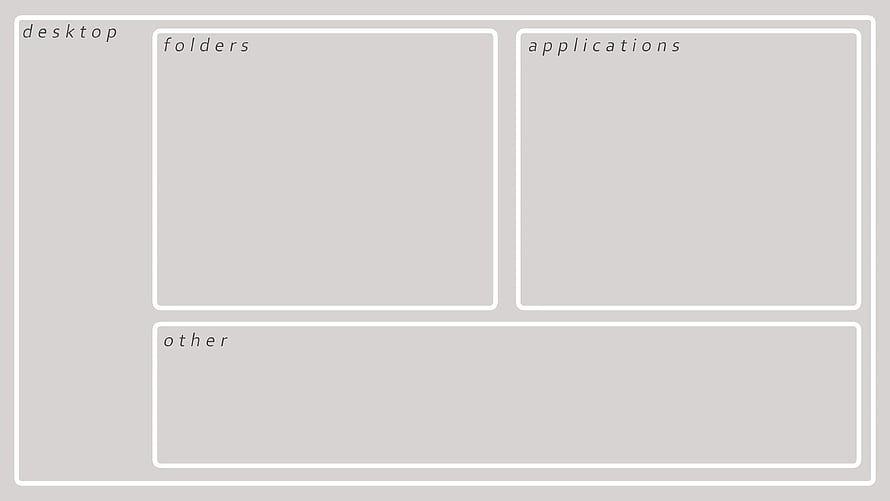Minimalist Desktop Organization Chart with Folders and Applications Layout HD wallpaper