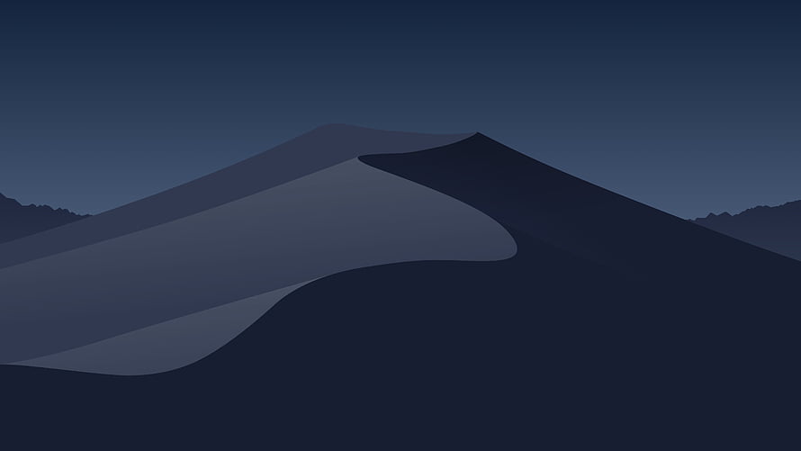 Minimalist Dark Blue Mountain Landscape Vector Art HD wallpaper