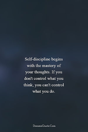 Inspirational Quote About Self-Discipline And Mastery Of Thoughts On Dark Blue Background HD phone wallpaper