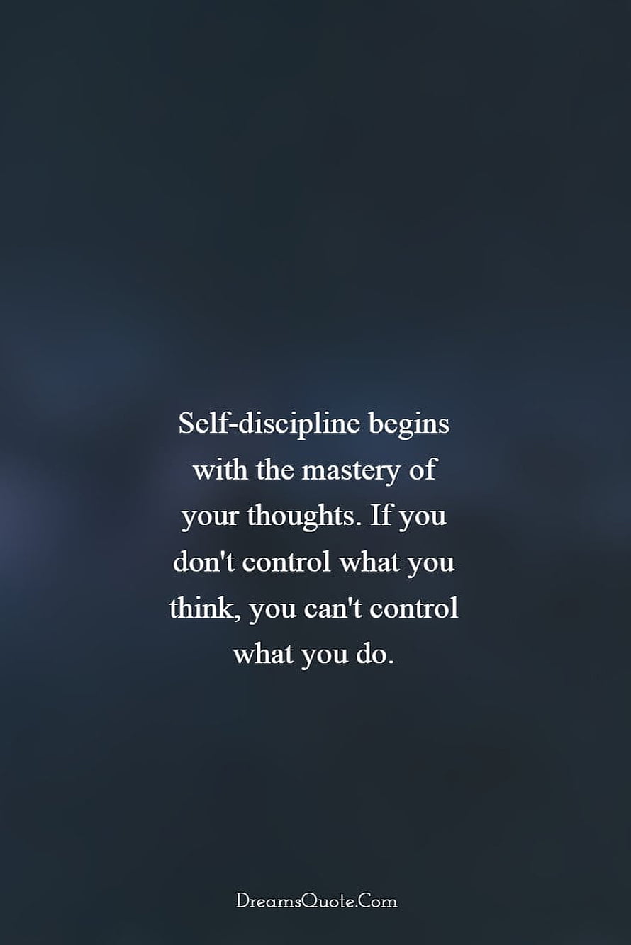 Inspirational Quote About Self-Discipline And Mastery Of Thoughts On Dark Blue Background HD phone wallpaper