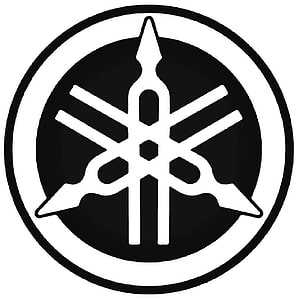 Yamaha Tuning Fork Emblem in Black and White Circular Design HD phone wallpaper