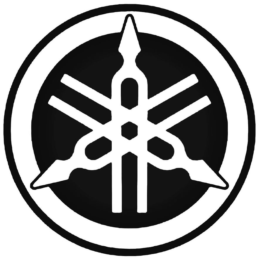 Yamaha Tuning Fork Emblem in Black and White Circular Design HD phone wallpaper