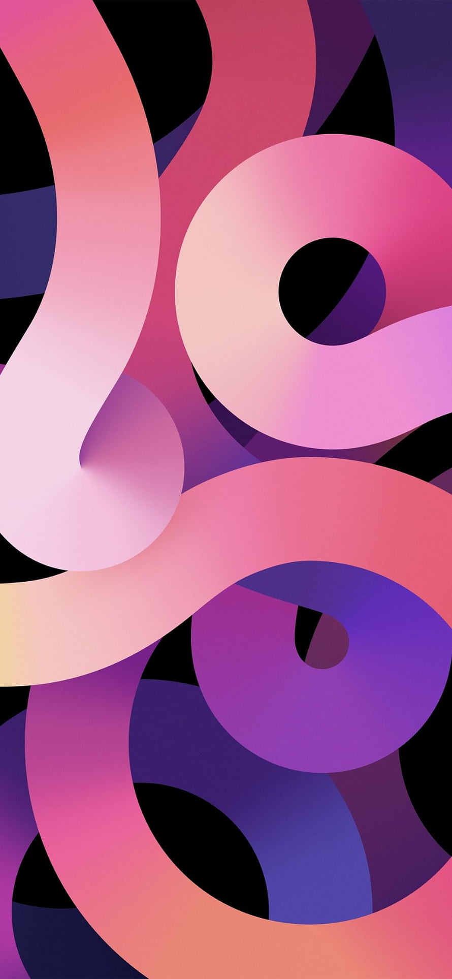 Vibrant Abstract 3D Ribbon Wallpaper in Pink and Purple Hues HD phone wallpaper