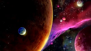 Dragon Ball Z Cosmic Nebula Wallpaper Featuring Planets and Star Fields HD wallpaper