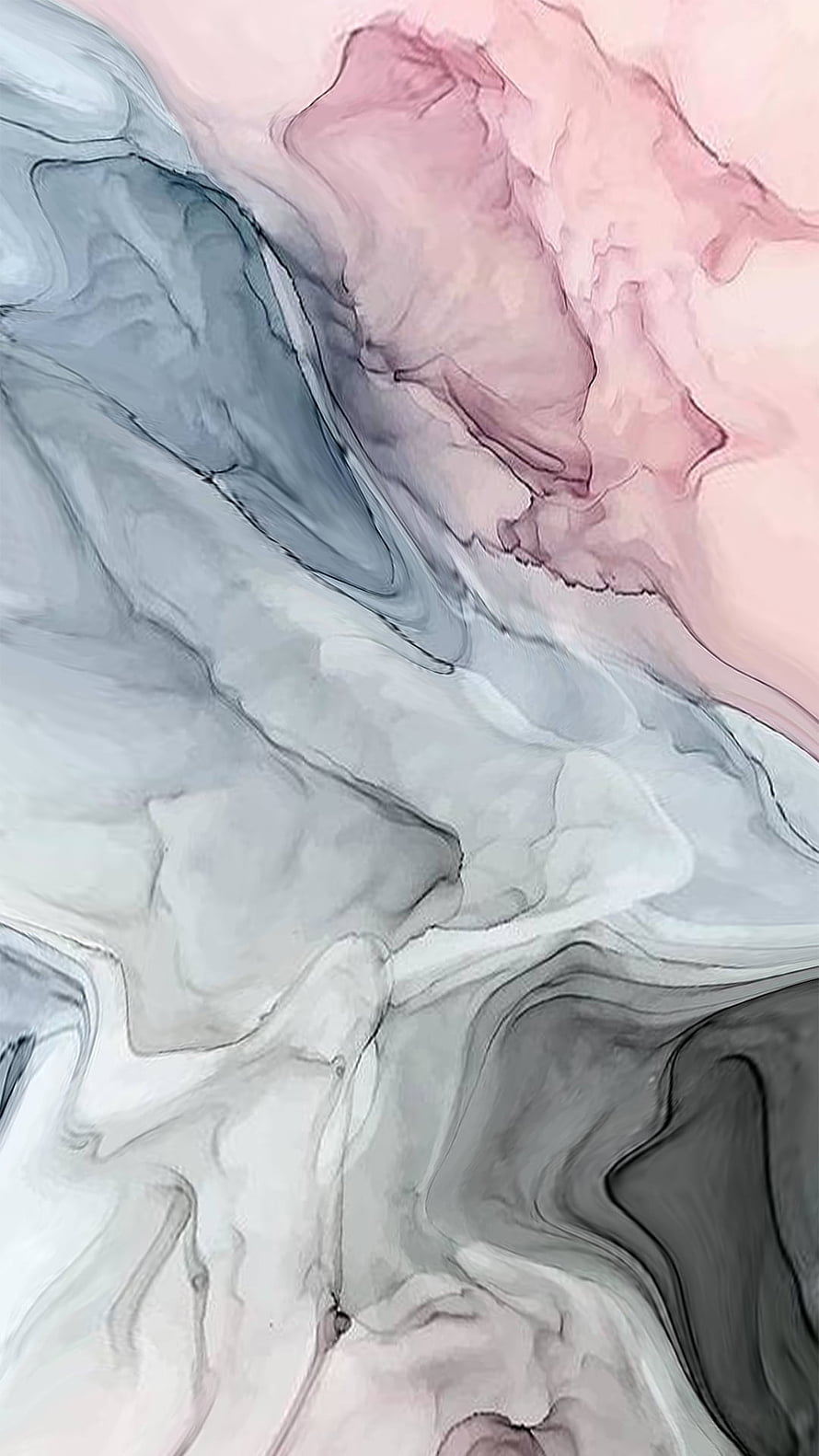 Abstract Fluid Art Wallpaper With Soft Pink, Grey, And White Swirling Marble Patterns HD phone wallpaper