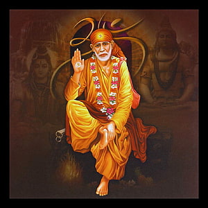 Sadhguru Jaggi Vasudev Spiritual Portrait in Orange Robes with Om Symbol HD phone wallpaper