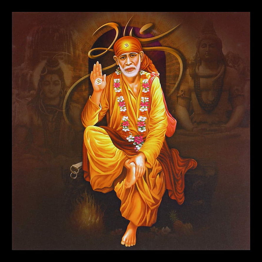 Sadhguru Jaggi Vasudev Spiritual Portrait in Orange Robes with Om Symbol HD phone wallpaper