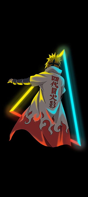 Minato Namikaze Fourth Hokage Naruto Anime Character Back View With Rasengan HD phone wallpaper