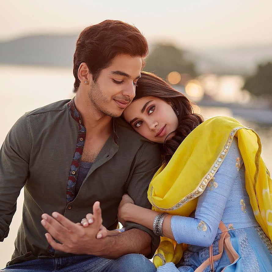 Romantic Bollywood Couple Embracing by the Water at Golden Hour HD phone wallpaper