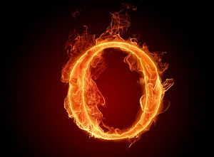 Fiery Ring of Fire and Smoke on Dark Background HD wallpaper