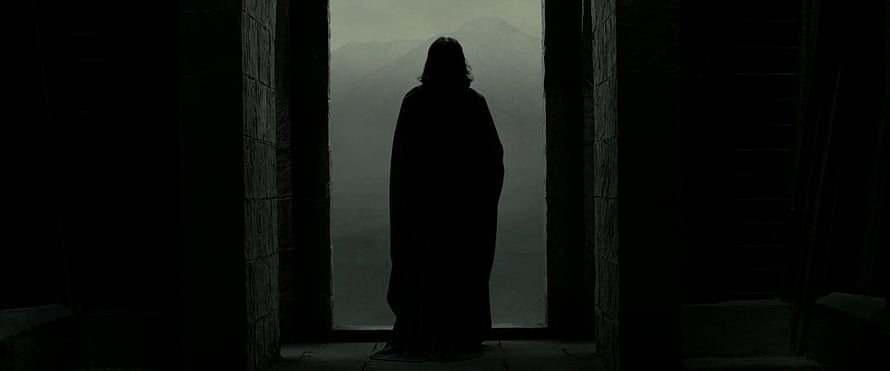 Severus Snape Silhouette in Deathly Hallows Misty Mountain View HD wallpaper