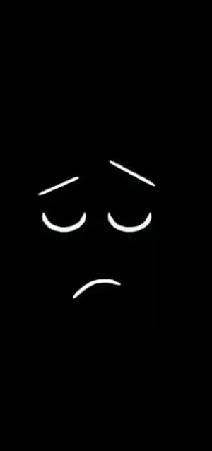 Minimalist Sad Face Line Drawing on Black Background HD phone wallpaper