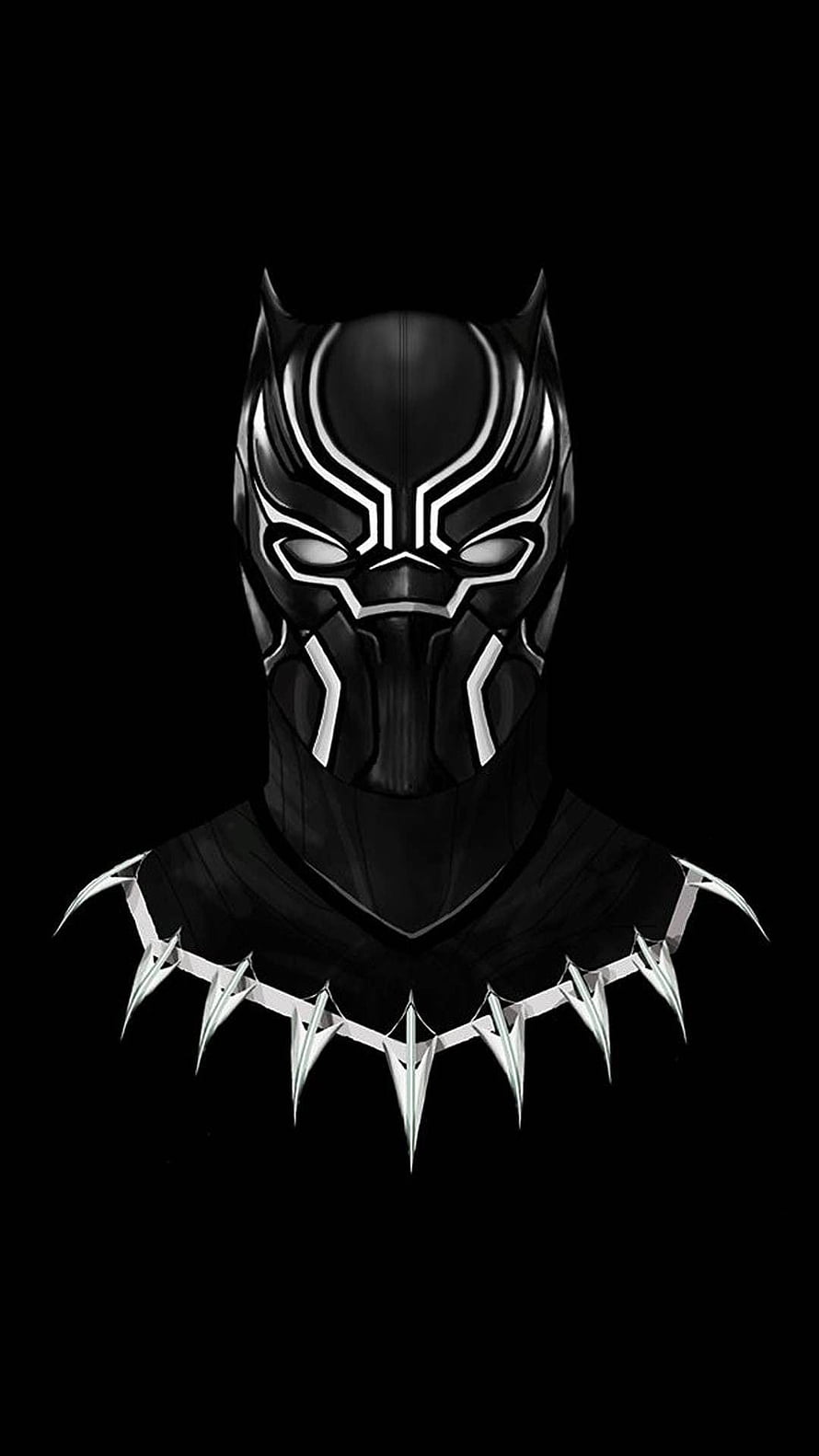 Black Panther Mask and Suit Close-Up on Black Background HD phone wallpaper