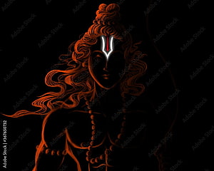 Mystical Shiva Portrait With Glowing Third Eye And Rudraksha Beads HD wallpaper