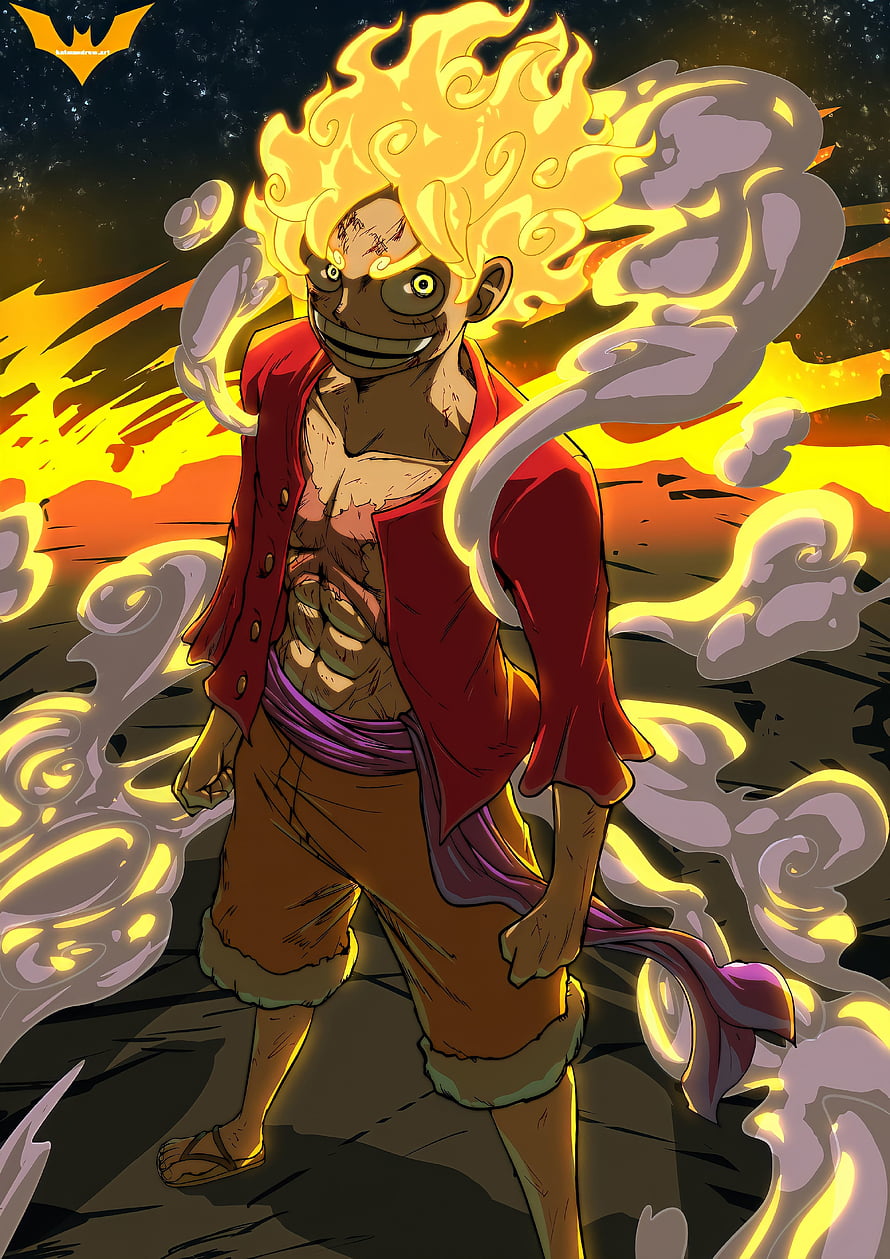 Monkey D. Luffy Gear 5 Sun God Nika Form One Piece Anime Wallpaper HD phone wallpaper