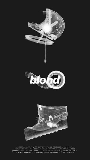 Frank Ocean Blond Album Artwork with X-Ray Sneakers and Mechanical Elements HD phone wallpaper