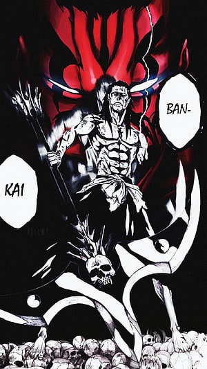 Kenpachi Zaraki Bankai Form in Bleach Anime Dark Manga Artwork HD phone wallpaper