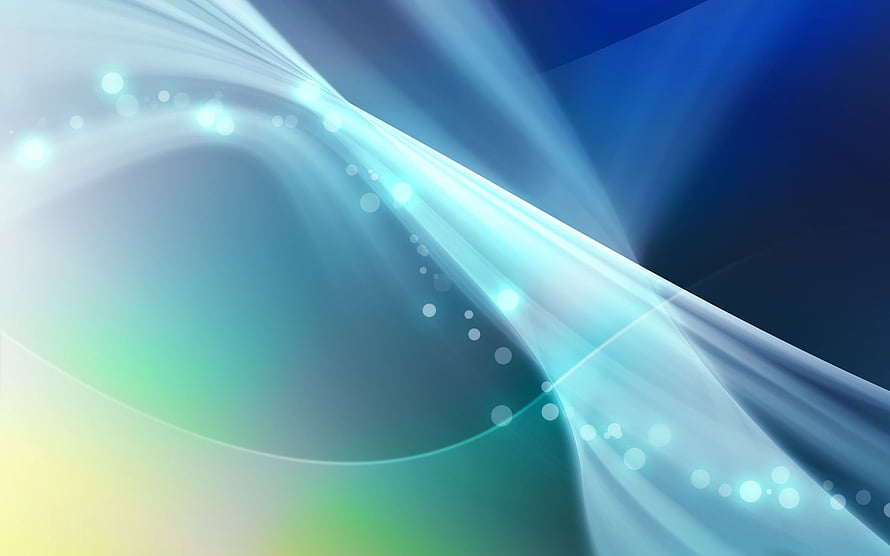 Abstract Blue and Green Gradient Background with Glowing Light Streaks and Bokeh HD wallpaper